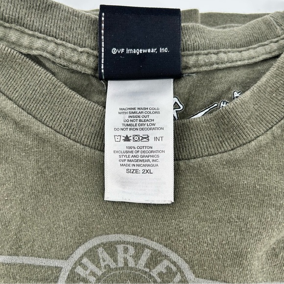 Harley Davidson T-Shirt Men's 2XL Army Green Graphic Pin-Up Daytona Beach, FL - Picture 6 of 9